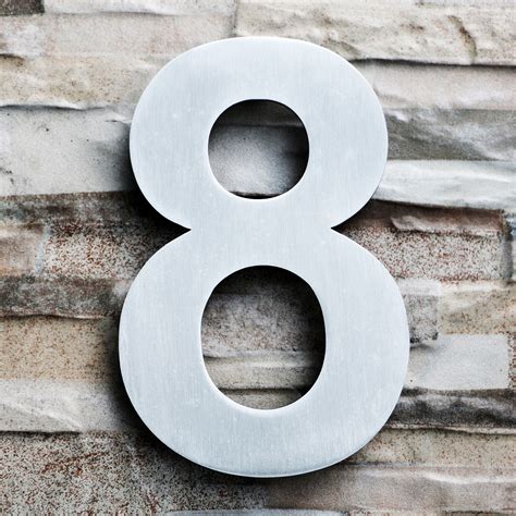 8 inch metal house numbers|8 inch modern house numbers.